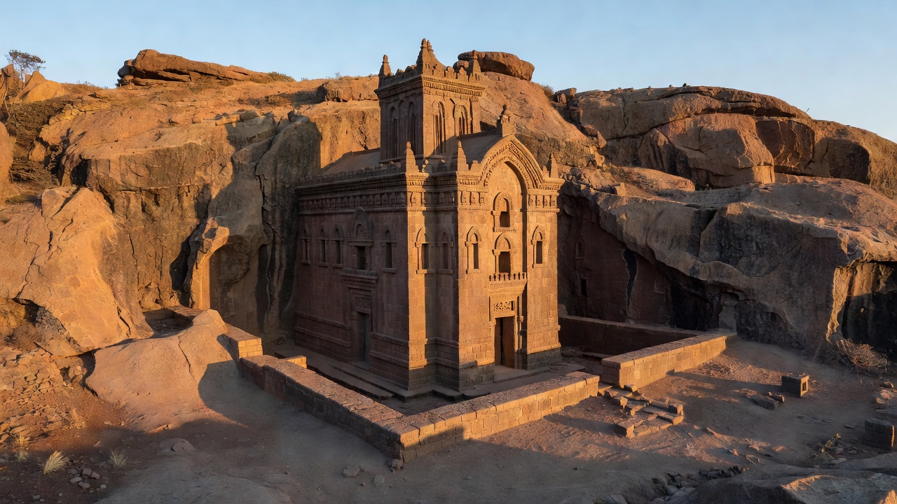 Rock church of Lalibela in Ethiopia